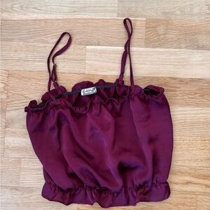 Free People Burgundy Tank Top